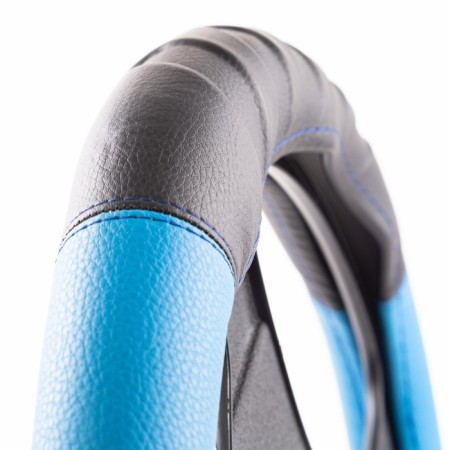 Autoprofi steering wheel, eco-leather steering, 9 cm girth, black/blue, size m, 37-39 cm-2