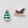 New Year! Earrings "New Year" hanging, Santa Claus, colored in gold