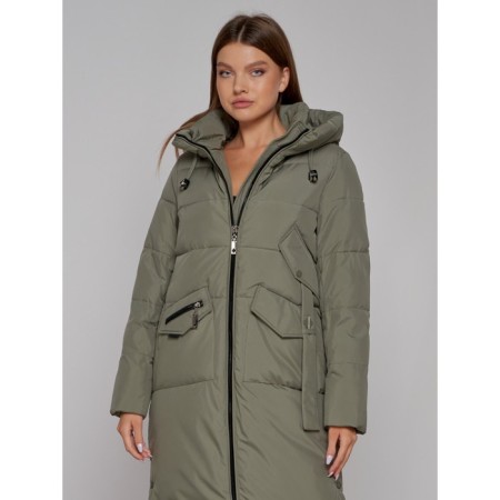 Coat insulated winter female, size 42, green color-7