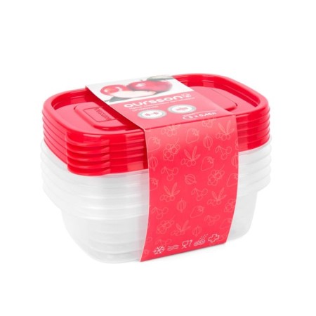 Set of plastic containers Oursson, CP2582S/RD, rectangular, 5 pcs., 450 ml