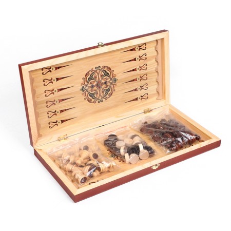 Board game 3 in 1 "Flowers": chess, checkers, backgammon, wood 50 x 50 cm-7