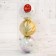 Set of balls plastic D-10 cm, 3 pcs "Berta Snowflakes" silver-gold