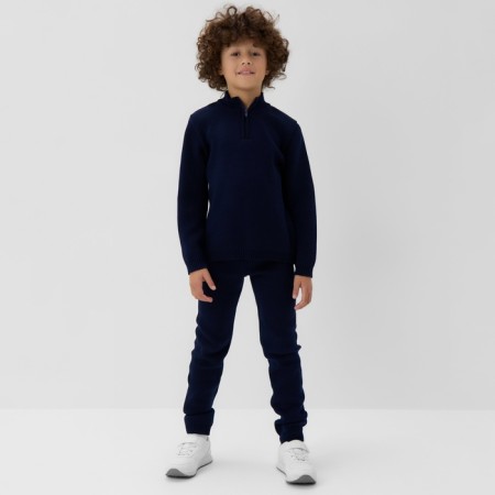 Costume (sweater and trousers) children's minku, dark blue color, height 152 cm-7