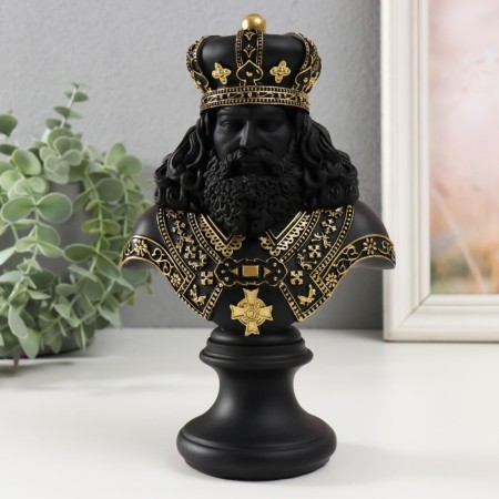 Souvenir Polystone "Bust. King" Black with gold 9x14x22.5 cm