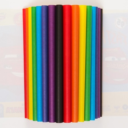 Color paper, A4, 16 sheets, 8 colors, non -stated, bilateral, on paper, 48 g/m², cars-1