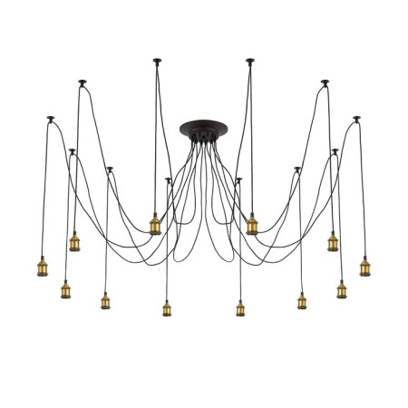 Chandelier "Edison", 12x75W E27, black 26x26x18 cm