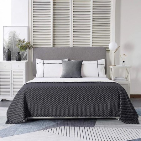 Grand bedspread, size 160x220 cm, dark gray color-1