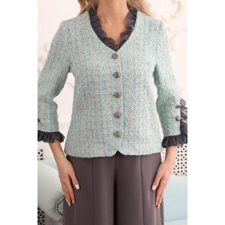 Female jacket, size 46, green color-8