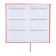 The weekly dated 2025, 85x145 mm, 64 sheets of Escalada, a solid cover made of artificial leather, pancake embossing, block 70 g/m², coral