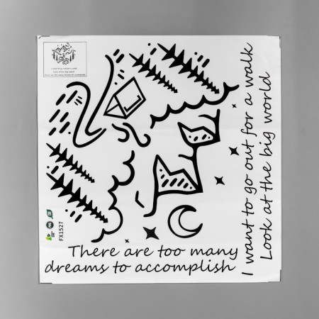 Sticker Plastic Interior Black "Campaign in the Mountains" 38x39 cm-1
