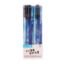 Gel handle washed ink, 0.5 mm, blue rod, zodiac signs mix