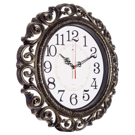Watching clock, interior, silent, D-40.5 cm, black gold-3