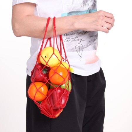 Black ALOSKA 38 cm, handle 15 cm, cell 4 cm, cotton, set 2 pcs, red-3