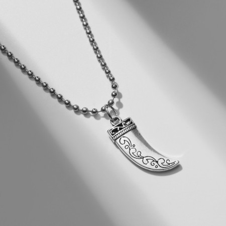Pendant men's “fang” thin, silver color, 50 cm-1