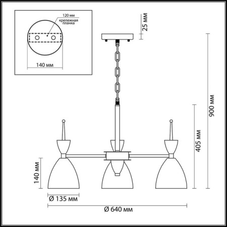 Gemma 3x60W E27 chandelier Green-2