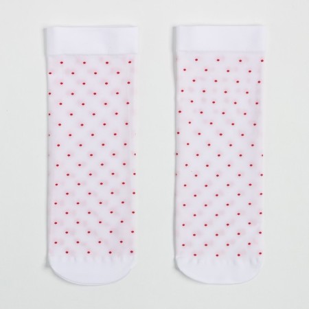 Women's socks Micro Pois 70 den, white/red color (Bianco/Rosso), size 36-40-1