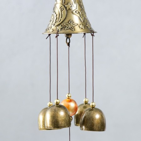 Music of wind metal "Tree" from the evil eye 5 bells 38 cm-2