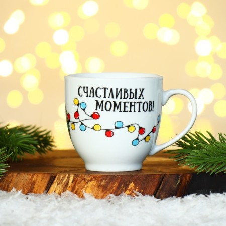 A set of ceramics "Hedgehog", a mug of 180 ml 2 pcs, a spoon 2 pcs, the color is white-7