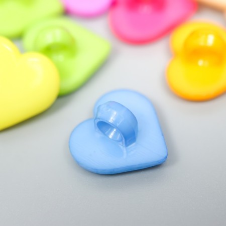 Buttons plastic for creativity on the leg "colored hearts" set of 60 pcs 1.2x1.2 cm-2