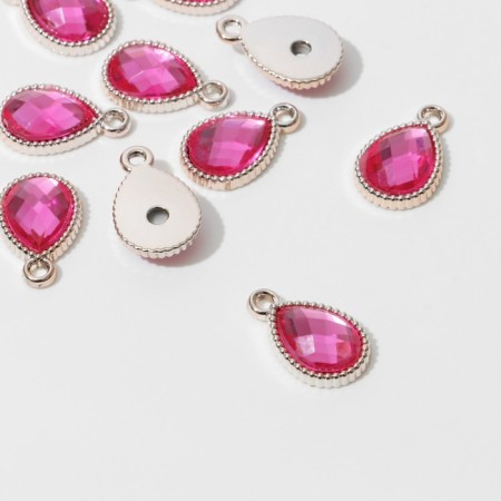 Suspension "drop" rifle 2.1 × 1.4 × 0.4 cm, (set 10 pcs.), Bright pink color in gold