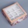 Capcake box, confectionery packaging with a window, 9 cells "Flowers", 25 x 25 x 10 cm