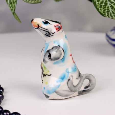 Souvenir "Mouse with keys", gzhel, color-1
