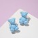 Earrings plastic "bears" voluminous, blue color