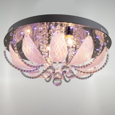 Svetogor chandelier "Drops" 5x60W E27 LED lighting chrome 50x50cm