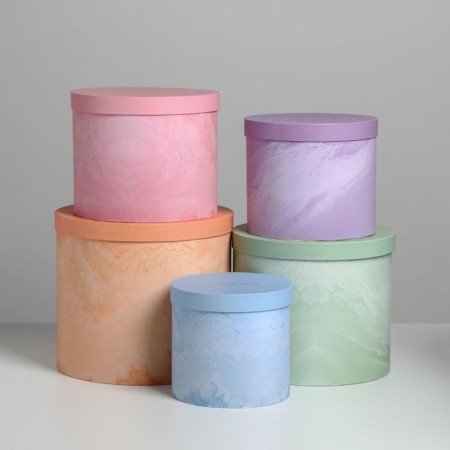 A set of hats for flowers 5 in 1, gift packaging, “marble”, 14 x 13 cm - 22 x 19.5 cm-2