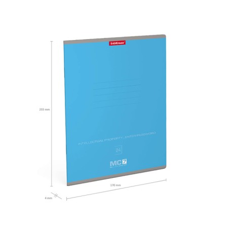 Notebook 24 sheets in the Erichkrause "MC-7" line, cover Cardon Cover, OFSET block 100% white, mix-7