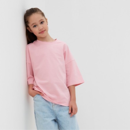 T -shirt Children's Minaku: Basic Line Kids color dusty rose, height 116-4