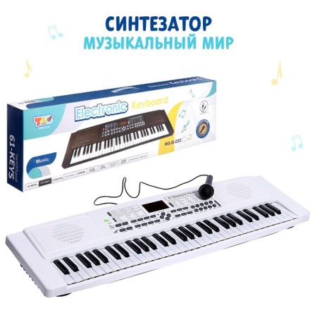 Synthesizer "Musical World", 61 key, with a microphone and adapter