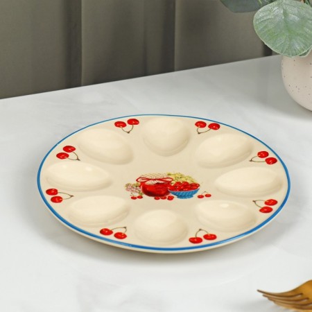 Ceramic stand for eggs “Cherry jam”, D = 19.5 cm-1