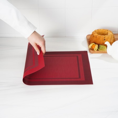 Serving napkin on the table "Window", 45 × 30 cm, red color-4