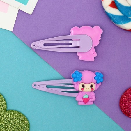 Invisibility for hair "Abel" (set 2 pcs) Girl with bows, 5 cm, lilac-1
