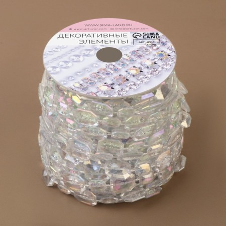 Beads on threads, with holography, 11 mm, 9 ± 1 m, transparent color-2