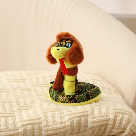 Soft toy "Snake", 10 cm, brown color-1