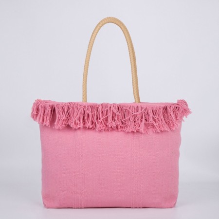Bag - Shoper beach "Summer Vaib", 45x33x18 cm, pink color-6