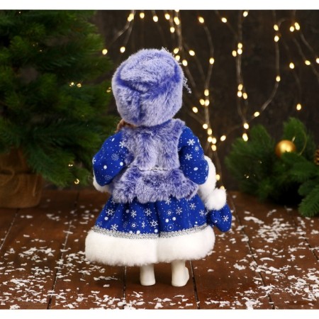 Snow Maiden "in a fur vest" 32 cm, blue-2