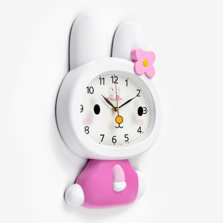 Children's wall clock "Bunny", smooth move, 27 x 4.5 x 40 cm-1