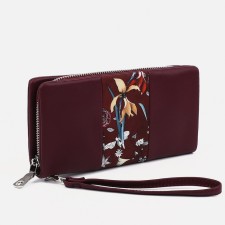 Women's wallet with lightning, burgundy color