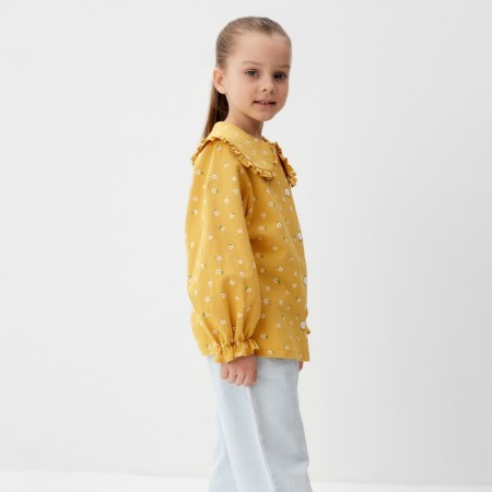 Children's shirt with collar KAFTAN, R.34 (122-128 cm), yellow-7
