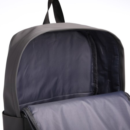 Young backpack from textiles on lightning, waterproof, 4 pockets, color gray color-6