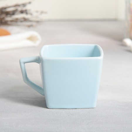 Tea couple ceramic “Blue Gift”, a mug 150 ml, a saucer 15.5x15.5 cm, blue color-3