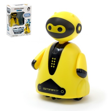 Robot "smart bot", drives along the line, lighting effects, yellow color