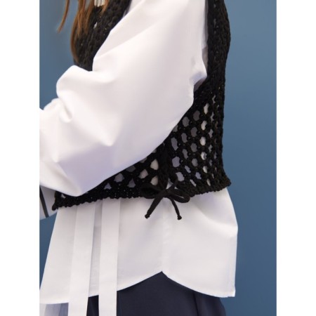 Knitted children's vests Amarobaby Mesh, height 152 cm, black color-7