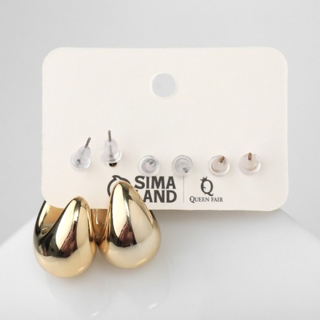 Earrings set 3 pairs "drop" color gold-8