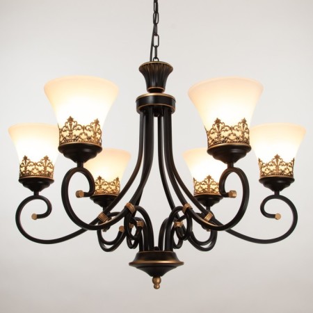 Chandelier 2713/6 E27 40W black and gold 77x77x52-82 cm Bayerlux-2