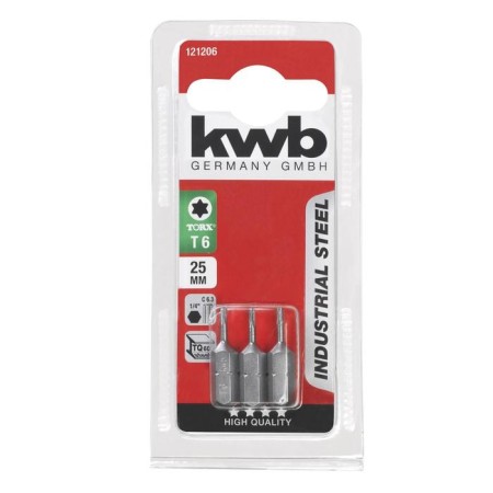 Bit KWB Industry, Torx6, steel TQ60, 25 mm, 3 pcs-1