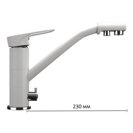 Kitchen mixer Ulgran U010-341, two-wound, ultra-white color